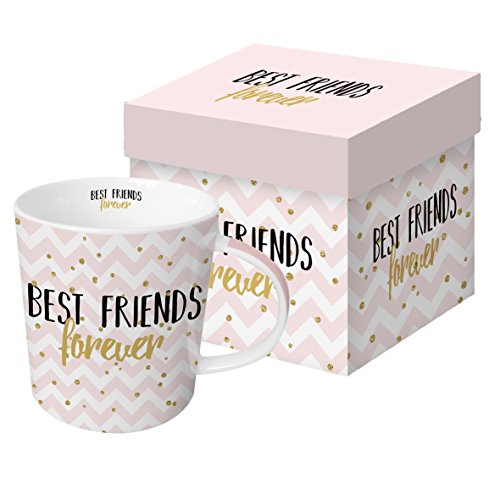 PPD Forever Friends Trend Porzellantasse, Kaffeetasse, Kaffee Becher, New Bone China, Pink, 350 ml, 603207 von Paperproducts Design