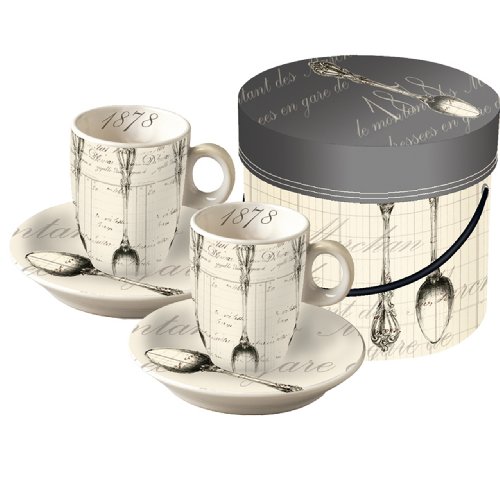 Paperproducts Design Dinner at Eight Espressotasse und Untertasse, 2er-Set von Paperproducts Design
