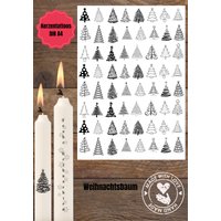 Kerzentattoo Weihnachten Weihnachtsbaum Din A4 | Kerzen Wasserschiebefolie Kerzenfolie von PapeteriemitherzDE
