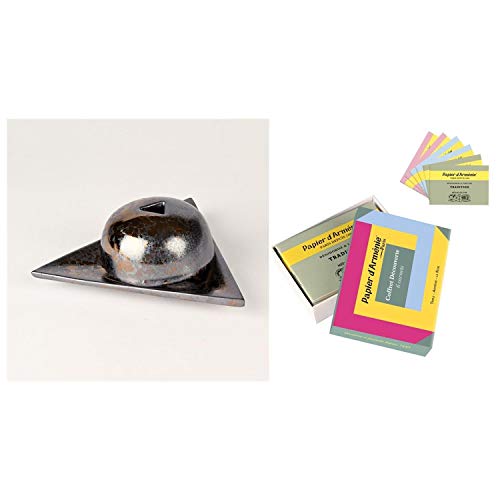 Geschenk-Set mit Brenner der Armenien-Sterne, Grau, Metall + 6 Notizbücher von Papier d'Armenie