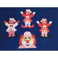 Fensterbild Tonkarton Clown Kölle Alaaf Köln Karneval Fasching Rot Weiß Neu Beidseitige Handarbeit von PapierSchereDeko