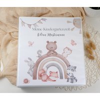 Kindergarten Ordner Krippe Schule Regenbogen Tiere Sammelmappe Personalisiert Mit Namen Ringordner Für Kita Oder von PapierTraeume123