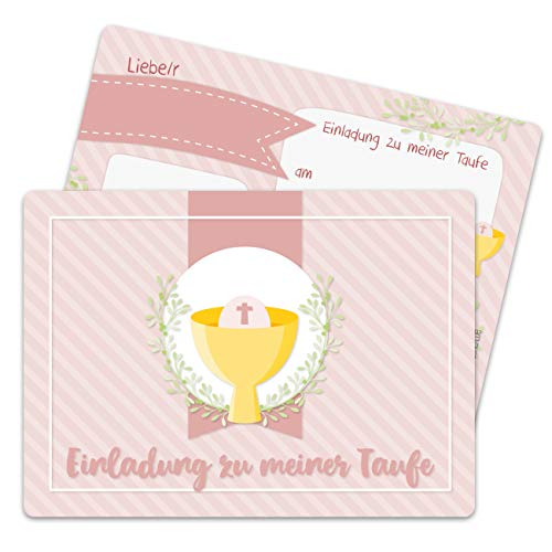 Papierdrachen 12 Einladungskarten zur Taufe - Motiv Kelch rosa - Einladung zur Heiligen Taufe für Mädchen und Jungen - hochwertig gedruckt in DIN A6 Papierdrachen 12 Einladungskarten zur Taufe - Motiv Kelch rosa - Einladung zur Heiligen Taufe für Mädchen und Jungen - hochwertig gedruckt in DIN A6 von Papierdrachen