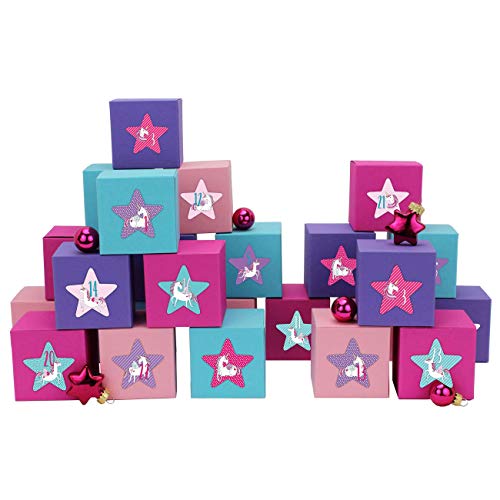 24 Adventskalender Kisten - mit Zahlenaufklebern zum selber Befüllen - 24 bunte Schachteln zum Aufstellen und zum Befüllen - 24 Boxen - von Papierdrachen von Papierdrachen