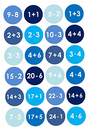Papierdrachen 24 Adventskalender Zahlen Aufkleber - blau - Nr. 9 - Sticker zum basteln und dekorieren von Papierdrachen