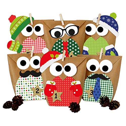 Papierdrachen DIY Adventskalender zum Befüllen - Weihnachtseulen - Eulen Weihnachten - Set Rot mit zusätzlichen Aufklebern - zum selbst basteln - für Kinder Papierdrachen DIY Adventskalender zum Befüllen - Weihnachtseulen - Eulen Weihnachten - Set Rot mit zusätzlichen Aufklebern - zum selbst basteln - für Kinder von Papierdrachen
