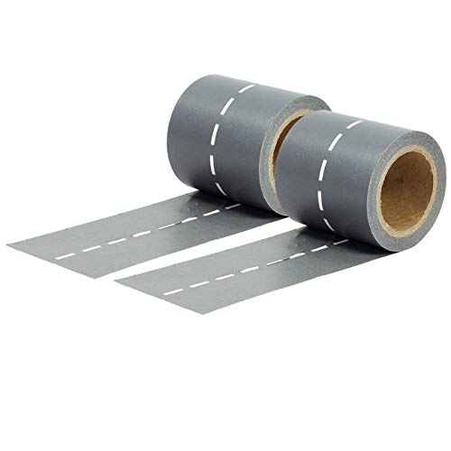 Papierdrachen 2 Rollen Washi Tape - Straße - Erschaffe Dein eigenes Straßennetz mit Klebeband - Masking Tape Set 33 für Kinder und DIY-Projekte von Papierdrachen