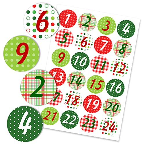 Papierdachen 24 Adventskalender Zahlenaufkleber - Nr. 5 - Sticker 4 cm -zum Basteln und Dekorieren von Papierdrachen