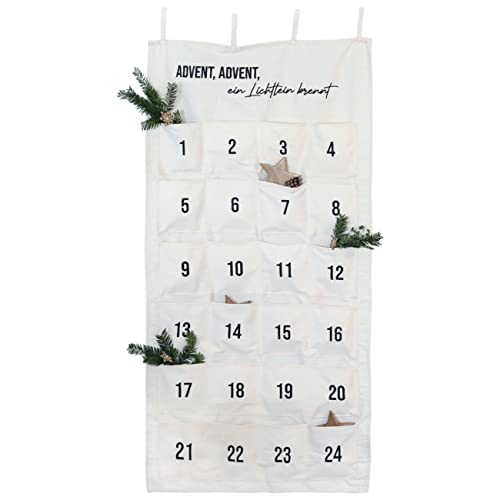 Papierdrachen Adventskalender 2024 aus Stoff zum Befüllen - ein Lichtlein brennt - hochwertig bestickt - Stoffbeutel zum selber Dekorieren - Geschenksäckchen - wiederverwendbarer Wandteppich Set Nr 31 von Papierdrachen