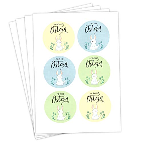 Papierdrachen 24 Oster Aufkleber zum Basteln und Dekorieren - Motiv Frohe Ostern - Sticker Nr 41 - Ostern 2021 von Papierdrachen