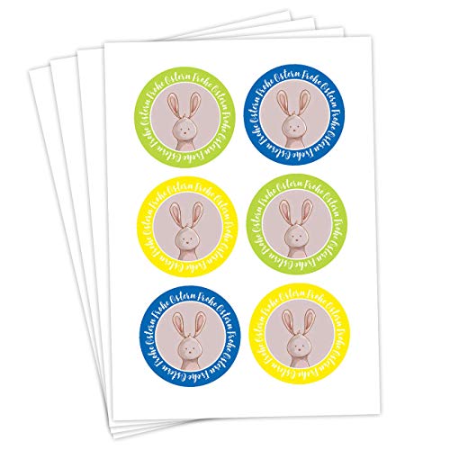 Papierdrachen 24 Oster Aufkleber zum Basteln und Dekorieren - Motiv Osterhase bunt - Sticker Nr 35 - Ostern 2023 von Papierdrachen