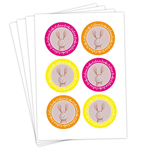 Papierdrachen 24 Oster Aufkleber zum Basteln und Dekorieren - Motiv Osterhase bunt - Sticker Nr 36 - Ostern 2023 von Papierdrachen