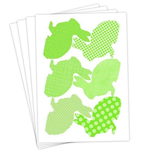 Papierdrachen 24 Oster Aufkleber zum Basteln und Dekorieren - Motiv grün silhouettierte Osterhasen - Sticker Nr 24 - Ostern 2023 von Papierdrachen