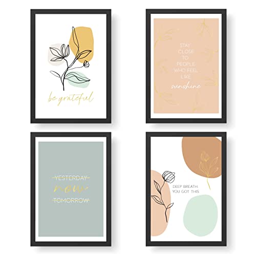 Papierdrachen 4 Premium Poster DIN A4 | Bilder für Küche und Wohnzimmer - mit Goldfolierung - Springflower - hochwertige ungerahmte Kunstdrucke mit Spruch | Dekoration | Wandbild - Set 7 von Papierdrachen
