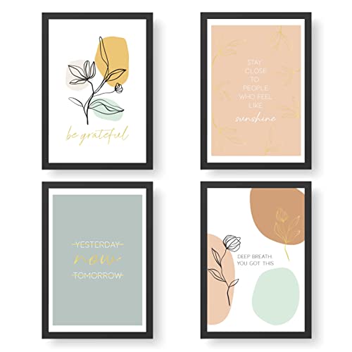 Papierdrachen 4 Premium Poster DIN A4 | Bilder für Küche und Wohnzimmer - mit hochwertiger Goldfolierung - Springflower - hochwertige ungerahmte Kunstdrucke mit Spruch | Dekoration | Wandbild - Set 7 von Papierdrachen