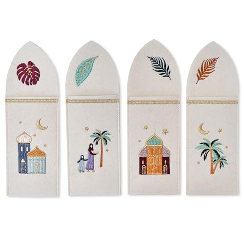 Papierdrachen 4 Ramadan Besteckhalter aus Filz - Bunt mit hochwertiger Bedruckung - Eid Mubarak - festliche Tischdekoration - Set 1 Papierdrachen 4 Ramadan Besteckhalter aus Filz - Bunt mit hochwertiger Bedruckung - Eid Mubarak - festliche Tischdekoration - Set 1 von Papierdrachen