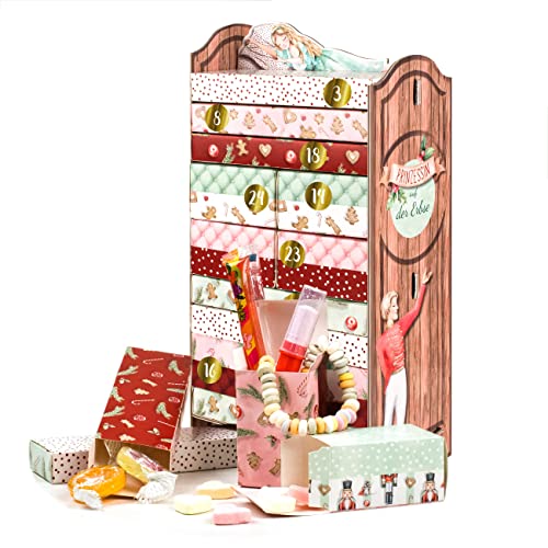 Papierdrachen Adventskalender 2023 zum Befüllen - Weihnachtskalender mit Schachteln - Prinzessin auf der Erbse - zum Zusammenbauen - wiederverwendbar von Papierdrachen