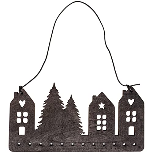 Papierdrachen Aufhängung für Adventskalender Geschenke - aus Holz - in naturfarben und schwarz - Weihnachtskalender zum Selbstbasteln - kombinierbar mit Stoffsäckchen - Dorf - Set 2 Papierdrachen Aufhängung für Adventskalender Geschenke - aus Holz - in naturfarben und schwarz - Weihnachtskalender zum Selbstbasteln - kombinierbar mit Stoffsäckchen - Dorf - Set 2 von Papierdrachen