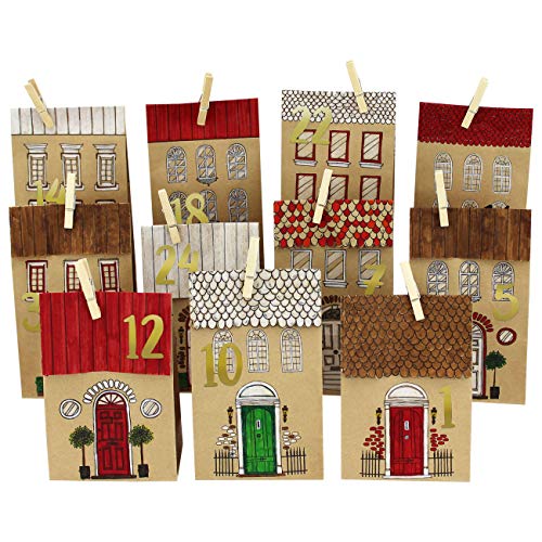 Papierdrachen DIY Adventskalender Kraftpapier Set - Häuser zum Ausmalen - mit 24 braunen bedruckten Papiertüten zum Ausmalen und selbst Befüllen - Weihnachten 2022 Papierdrachen DIY Adventskalender Kraftpapier Set - Häuser zum Ausmalen - mit 24 braunen bedruckten Papiertüten zum Ausmalen und selbst Befüllen - Weihnachten 2022 von Papierdrachen
