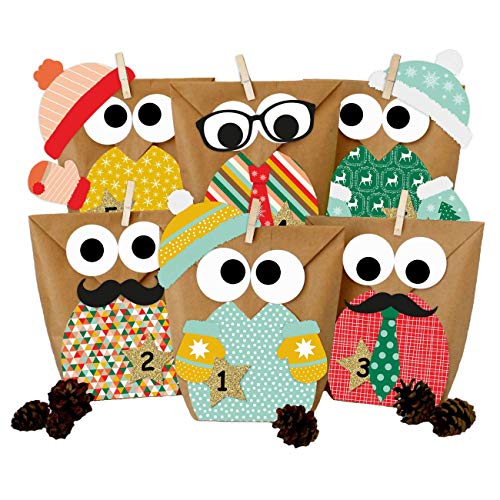 Papierdrachen DIY Adventskalender zum Befüllen - Weihnachtseulen - Eulen Weihnachten - Set Gelb Bunt mit zusätzlichen Aufklebern - zum selbst basteln - für Kinder Papierdrachen DIY Adventskalender zum Befüllen - Weihnachtseulen - Eulen Weihnachten - Set Gelb Bunt mit zusätzlichen Aufklebern - zum selbst basteln - für Kinder von Papierdrachen