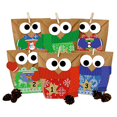 Papierdrachen DIY Adventskalender zum Befüllen - Weihnachtseulen - Eulen Weihnachten - Set Strickpullover - zum selbst basteln - für Kinder und Erwachsene Papierdrachen DIY Adventskalender zum Befüllen - Weihnachtseulen - Eulen Weihnachten - Set Strickpullover - zum selbst basteln - für Kinder und Erwachsene von Papierdrachen