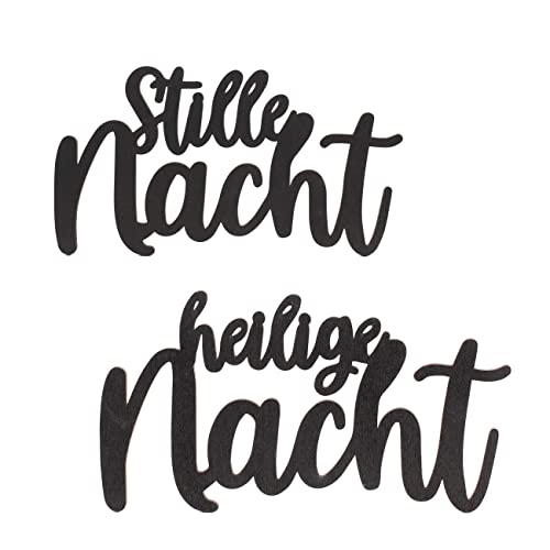 Papierdrachen Edle Weihnachtsdekoration - Schriftzug Stille Nacht aus Holz - Wanddeko | Tischdekoration zu Weihnachten - beidseitig lackiert - schwarz - wiederverwendbar Papierdrachen Edle Weihnachtsdekoration - Schriftzug Stille Nacht aus Holz - Wanddeko | Tischdekoration zu Weihnachten - beidseitig lackiert - schwarz - wiederverwendbar von Papierdrachen