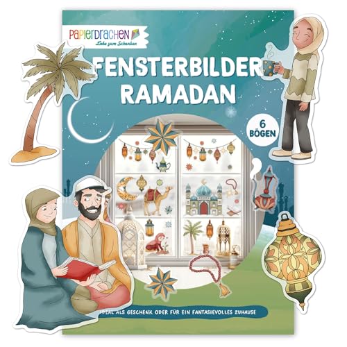 Papierdrachen Fensterbilder Ramadan – 6 Stickerbögen - zauberhafte Deko - liebevoll illustriert - einzeln verwendbar - festlich - Set 01 von Papierdrachen