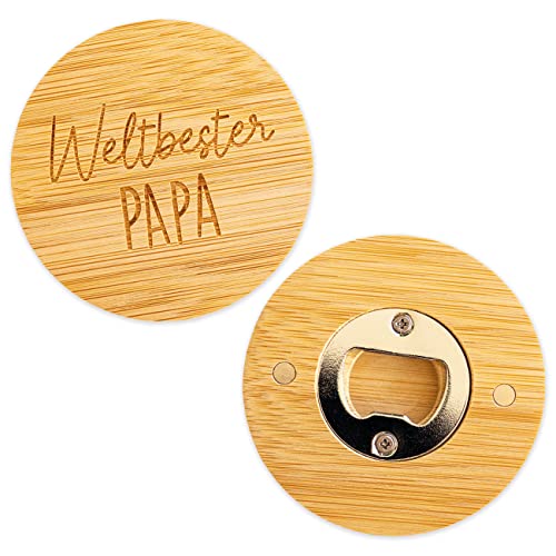 Papierdrachen Flaschenöffner aus Holz mit Gravur Weltbester Papa - zum Vatertag - originelles Geschenk für Papa, Opa - Vatertagsgeschenk von Papierdrachen