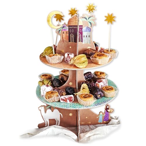 Papierdrachen Kuchen-Etagere Colorful Tischgirlande Häuser bunt (070-012-003) von Papierdrachen