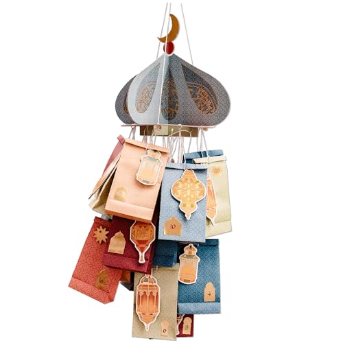 Papierdrachen Mobile Kalender zum Ramadan - Moschee - zum selbst Basteln - Geschenk - Dekoration - Laternen Halbmond Sterne - Set 02 von Papierdrachen