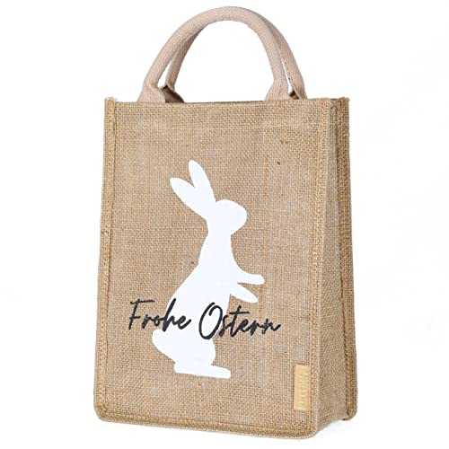 Papierdrachen Jutetaschen - Geschenkverpackung zu Ostern - Dekoration - 22x30x10 cm - Frohe Ostern von Papierdrachen