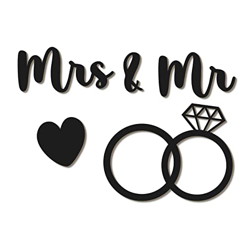 Papierdrachen Wanddekoration aus Holz - Hochzeit - ideale Deko für die Hochzeits-Location - Mr & Mrs - Stuhl-Deko oder Türschild - Set 10 von Papierdrachen