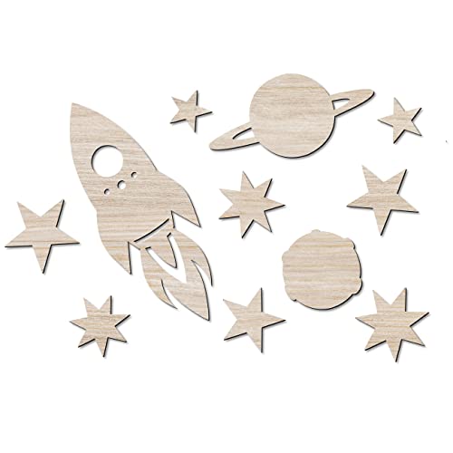 Papierdrachen Wanddekoration aus Holz - ideale Deko für das Kinderzimmer - Wooden Cutout - Vintage - Boho - Größe ca. 54 x 37 cm - Weltraum - Set 3 Papierdrachen Wanddekoration aus Holz - ideale Deko für das Kinderzimmer - Wooden Cutout - Vintage - Boho - Größe ca. 54 x 37 cm - Weltraum - Set 3 von Papierdrachen