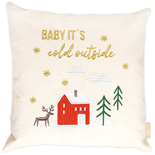 Papierdrachen Weihnachten - Kissenbezüge - mit dem Spruch Baby it´s Cold Outside - in Grösse 40x40cm von Papierdrachen