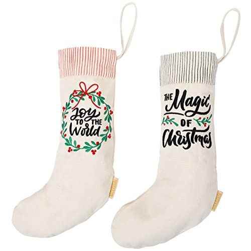 Papierdrachen Weihnachtssocke | Weihnachtsstiefel | Weihnachtsstrumpf zum Befüllen | Zum Aufhängen an Kamin, Treppe | Geschenksack - Geschenkverpackung - Leinen - Set 4 von Papierdrachen