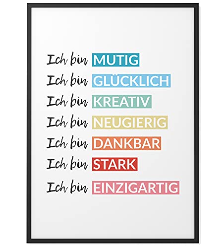 Papierschmiede® Kinderposter in 30x40 cm, Wanddeko fürs Kinderzimmer, Jungen Mädchen, Wandbilder Dekoration ohne Rahmen, Lernen Schule Motivation, Affirmation Farben von Papierschmiede