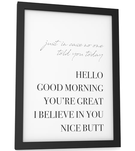 Papierschmiede® Bilder Home Kunstdruck A5 (15x21 cm) Spruch Poster Zuhause Schrift Bild Wanddeko in schwarz weiß, Sprüche für Wohnzimmer Büro Küche Badezimmer WC, Nice Butt von Papierschmiede