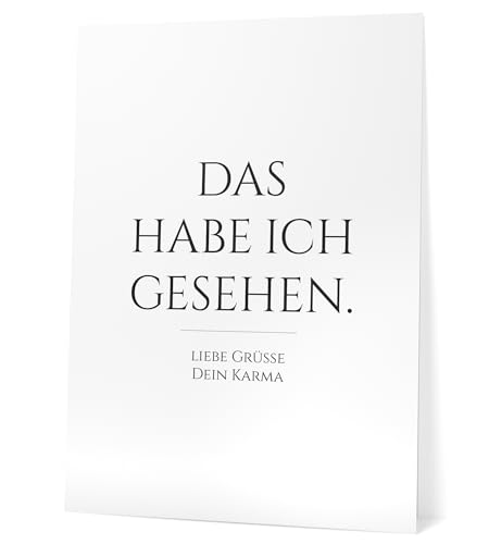 Papierschmiede® Bilder Home XXL Kunstdruck B2 (50x70 cm) Spruch Poster Zuhause Schrift Bild Wanddeko in schwarz weiß, Sprüche für Wohnzimmer Büro Küche, Karma von Papierschmiede