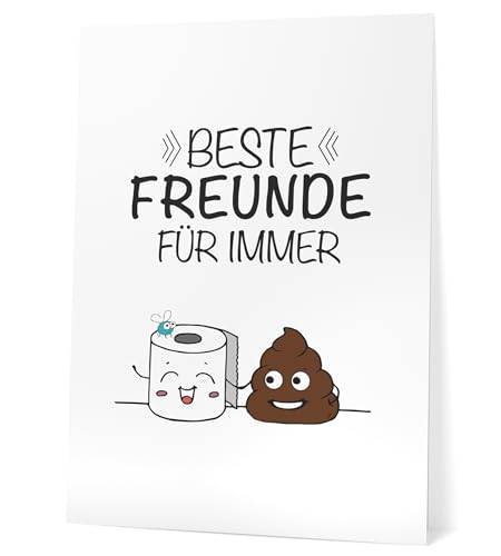 Papierschmiede® Bilder Home XXL Kunstdruck B2 (50x70 cm) Spruch Poster Zuhause Schrift Bild Wanddeko in schwarz weiß, Sprüche für Wohnzimmer Büro Küche, WC - Beste Freunde für immer von Papierschmiede