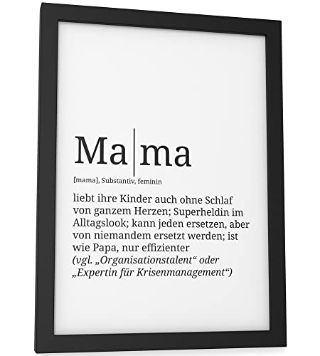 Papierschmiede® Definition: Mama, DIN A5 (15x21 cm), Muttertag Poster Geschenk für Wohnzimmer, Küche, Geschenke für Mama, Wandbild Mama Bild Muttertagsgeschenk - ohne Rahmen von Papierschmiede