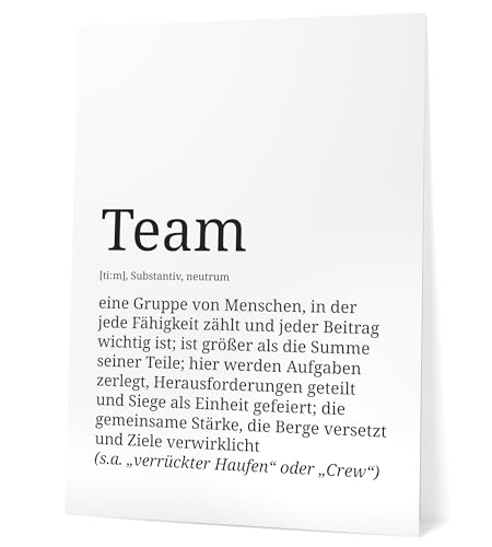 Papierschmiede® Definition: Team, DIN A1 (59x84 cm), XXL Bild Geschenke für Kollegen, Poster für Büro Deko Geschenke für Mitarbeiter zu Beförderung, Jubiläum, Abschied oder Weihnachten, ohne Rahmen von Papierschmiede