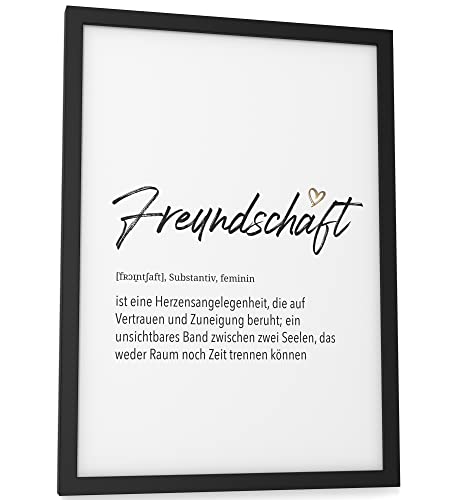 Papierschmiede® Herz Definition: Freundschaft, DIN A4 (ca. 21x30 cm), Poster für Wohnzimmer, Schlafzimmer, Wandbild Wanddeko Geschenk Geburtstag Jubiläum - ohne Rahmen von Papierschmiede