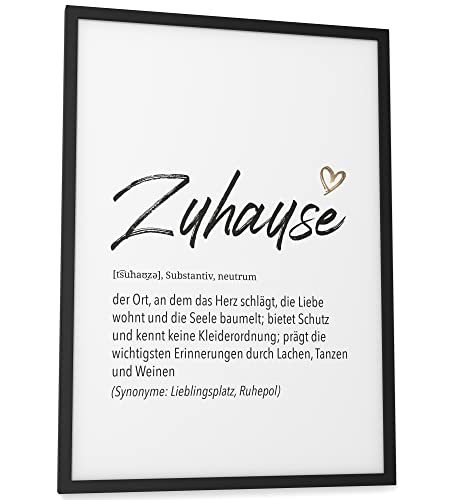 Papierschmiede® Herz Definition: Zuhause, 30x40 cm, Bild Home Kunstdruck Familie, Poster für Wohnzimmer, Schlafzimmer, Wandbild Wanddeko Geschenk Geburtstag Haus Einweihung ohne Rahmen von Papierschmiede