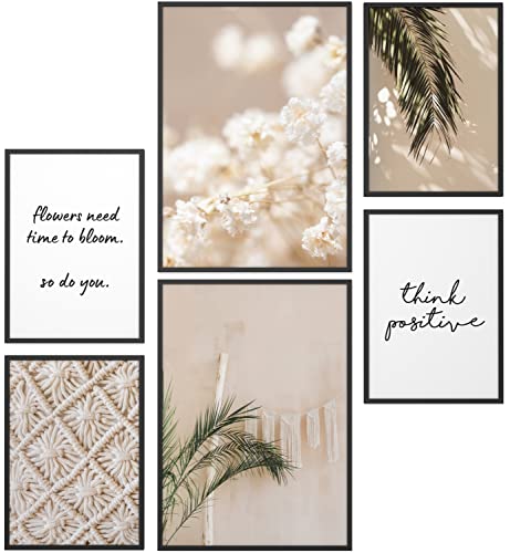 Papierschmiede® Mood Poster Set Bohemian, Deko Bilder Wohnzimmer, 2x 30x40 cm und 4x 20x30 cm, Home Decoration Boho Style Peace Natur beige - ohne Rahmen von Papierschmiede