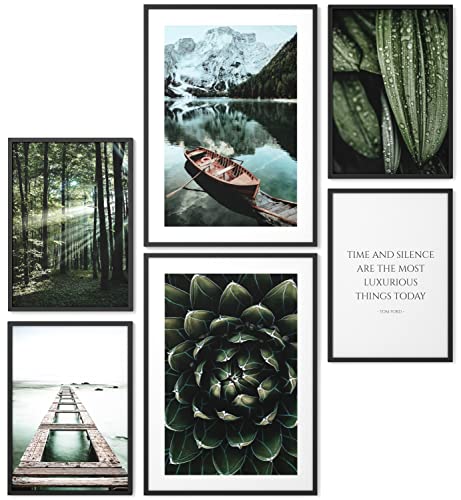 Papierschmiede® Mood Poster Set Nature Calls, Bilder Wohnzimmer Deko Schlafzimmer, 2x DIN A4 und 4x DIN A5, Natur Meer Wald Grün - Wandposter ohne Rahmen von Papierschmiede