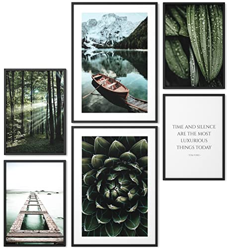 Papierschmiede® Mood Poster Set Nature Calls, Bilder Wohnzimmer Deko Schlafzimmer, 2x DIN A3 (ca. 30x42) und 4x DIN A4 (ca. 21x30), Natur Meer Wald Grün - Wandposter ohne Rahmen von Papierschmiede