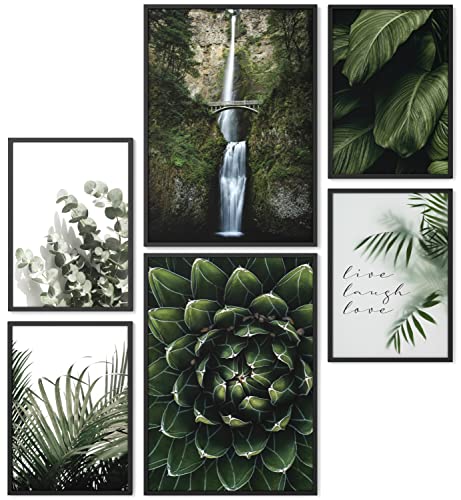 Papierschmiede® Mood Poster Set Wild Green, Bilder Wohnzimmer Deko Schlafzimmer, 2x 30x40cm und 4x 20x30cm, Pflanzen Natur Grün - Wandposter ohne Rahmen von Papierschmiede