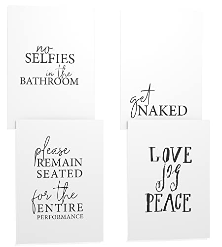 Papierschmiede® Premium Spruchposter Set 4er 40x50 cm, Motiv: Bathroom, Typografie für Zuhause als Kunstdruck ohne Rahmen von Papierschmiede