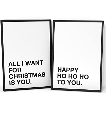 Papierschmiede® XMAS Poster 2er Set, 30x40 cm Deko mit Spruch zu Weihnachten, Wohnzimmer Wanddeko, Schlafzimmer, Küche Dekoration ohne Rahmen, Happy Ho Ho Ho von Papierschmiede