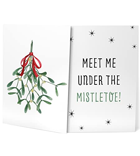 Papierschmiede® XMAS Poster 2er Set, 50x70 cm (B2) Deko mit Spruch zu Weihnachten, Wohnzimmer Wanddeko, Schlafzimmer, Küche Dekoration ohne Rahmen, Meet Me Under The Mistletoe von Papierschmiede